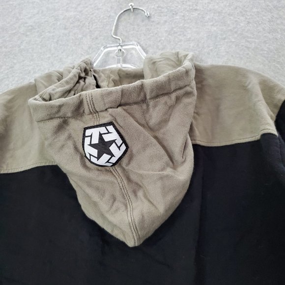 VINTAGE Tribal Gear Men Sweatshirt Large Black Hoodie Logo Embroidered Full Zip - Picture 9 of 13